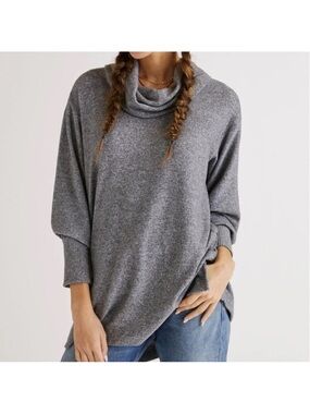Maeve Cozy Gray Cowl Neck Women's Sweater